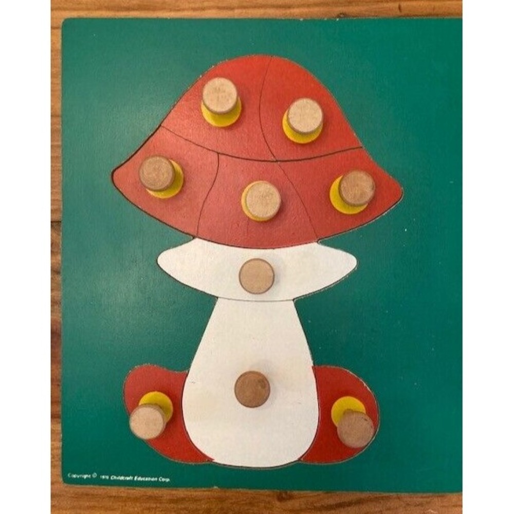 Vintage 1970 Childcraft Education Corp Mushroom Puzzle Toddler